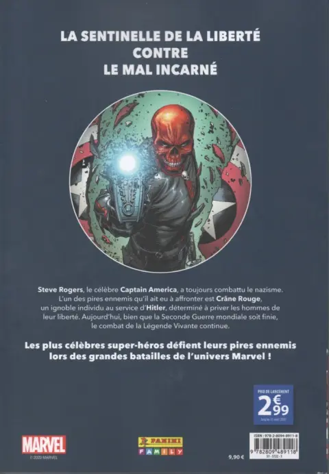 Verso de l'album Marvel - Les Grandes Batailles Tome 9 Captain America VS Crâne Rouge