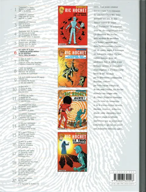 Verso de l'album Ric Hochet Intégrale Tome 6
