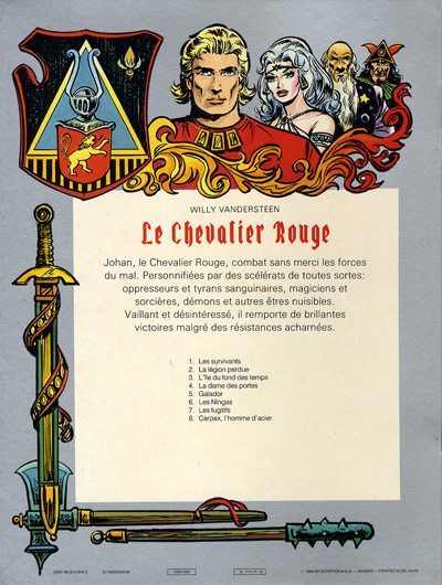 Verso de l'album Le Chevalier Rouge Tome 6 Les Ningas !