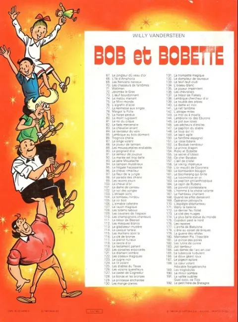 Verso de l'album Bob et Bobette Tome 73 L'œuf bourdonnant