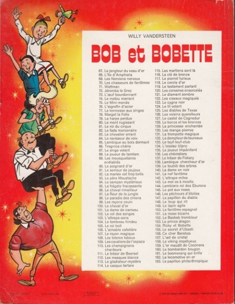 Verso de l'album Bob et Bobette Tome 125 Les diables du texas