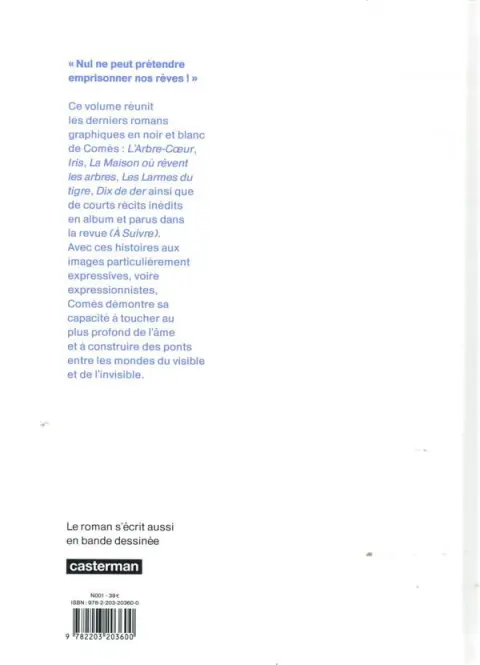 Verso de l'album Les romans noir et blanc 2 1987-2006
