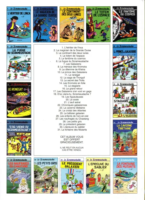 Verso de l'album Le Scrameustache Tome 4 Le totem de l'espace