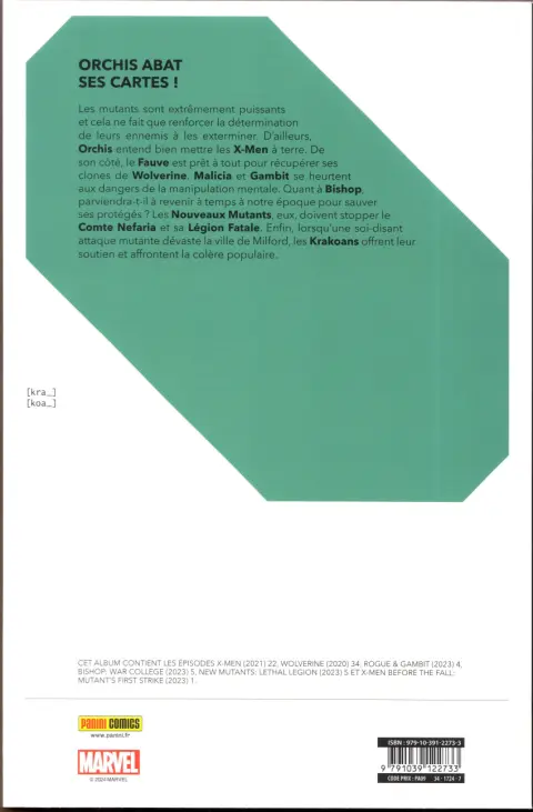 Verso de l'album Destiny of X Volume 26