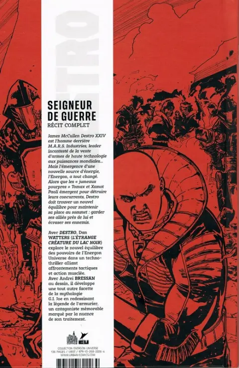 Verso de l'album Destro Seigneur de Guerre