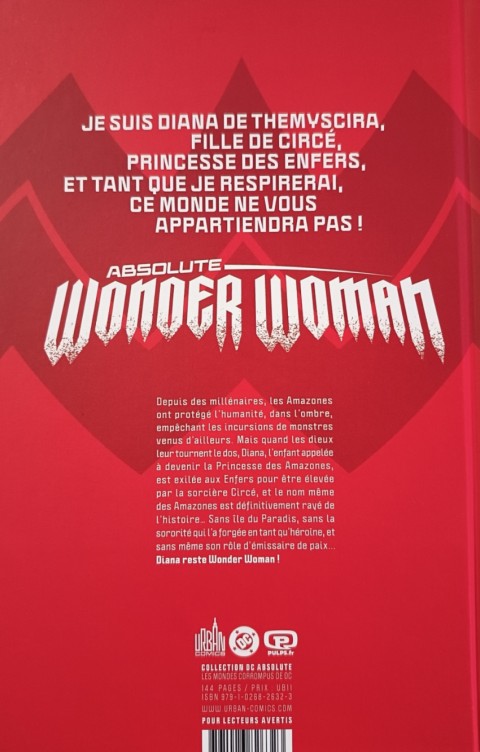 Verso de l'album Absolute Wonder Woman Tome 1 La Dernière Amazone
