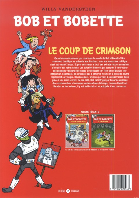 Verso de l'album Bob et Bobette Tome 380 Le coup de Crimson