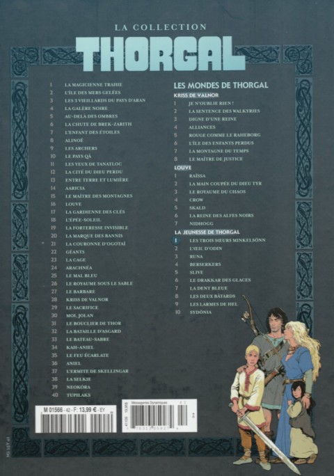 Verso de l'album Thorgal - La collection Tome 42 Les trois sœurs Minkelsönn