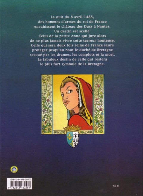 Verso de l'album La Geste des Héros de Bretagne Tome 1 Anne de Bretagne