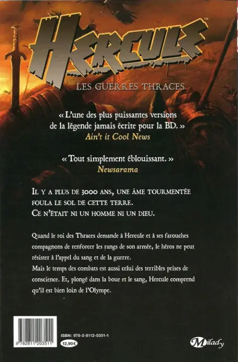 Verso de l'album Hercule Tome 1 Les Guerres thraces