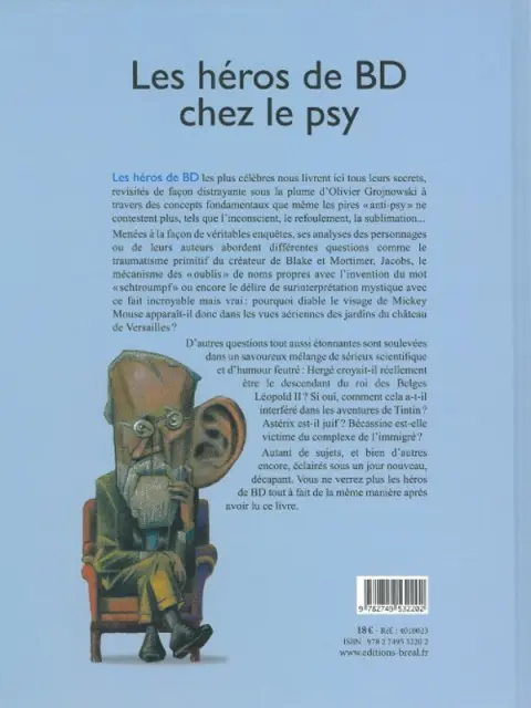 Verso de l'album Les Héros de BD chez le psy
