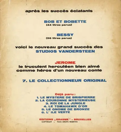 Verso de l'album Jérôme Tome 7 Un collectionneur original