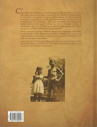 Verso de l'album Montserrat Tome 1 Souvenirs de la guerre civile