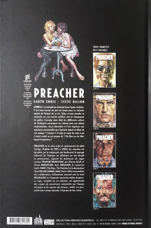 Verso de l'album Preacher Livre VI