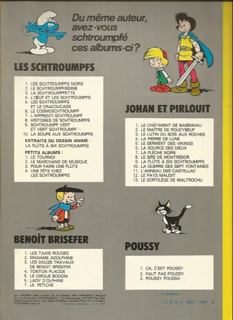 Verso de l'album Benoît Brisefer Tome 6 Lady d'Olphine