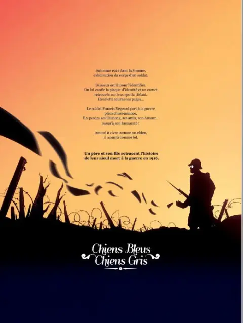 Verso de l'album Chiens Bleus, Chiens Gris