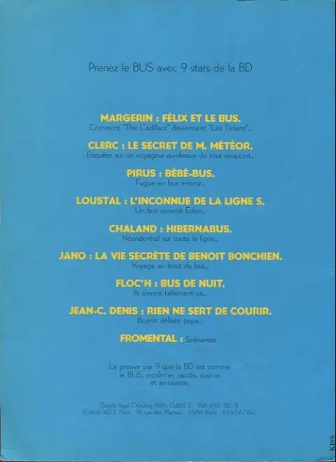 Verso de l'album Félix et le bus tram
