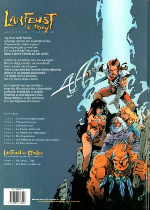 Verso de l'album Lanfeust de Troy Tome 3 Castel Or-Azur