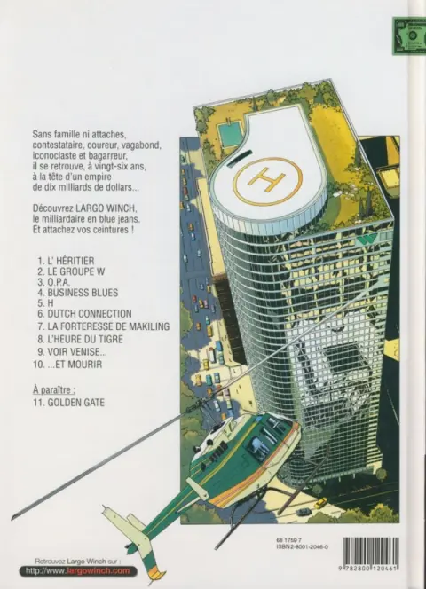 Verso de l'album Largo Winch Tome 4 Business blues