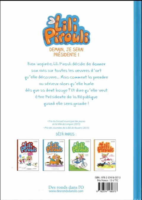 Verso de l'album Lili Pirouli Tome 2 Demain, je serai présidente !