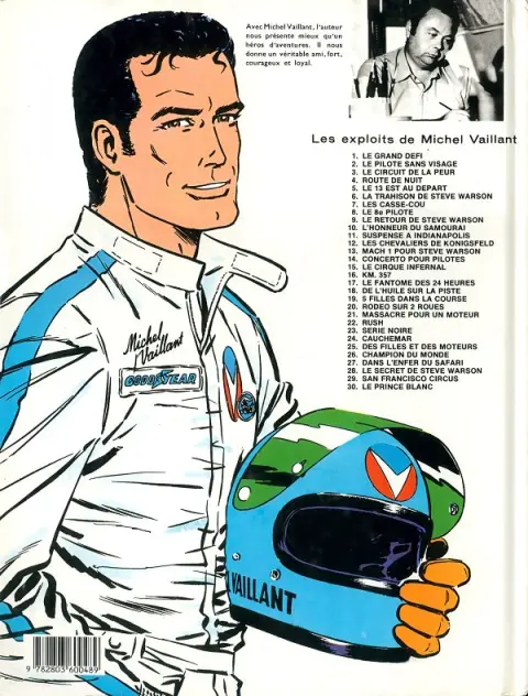 Verso de l'album Michel Vaillant Tome 5 Le 13 est au départ