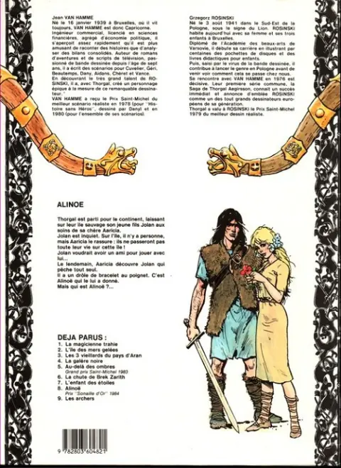 Verso de l'album Thorgal Tome 8 Alinoë