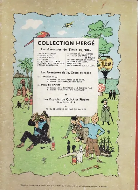 Verso de l'album Tintin Tome 8 Le sceptre d'Ottokar
