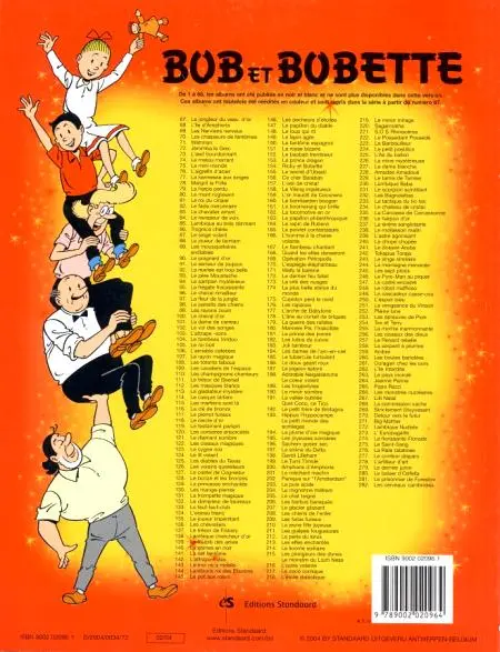 Verso de l'album Bob et Bobette Tome 282 Les cerveaux cambriolés