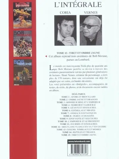 Verso de l'album Bob Morane L'Intégrale 15 Tibet et Ombre Jaune