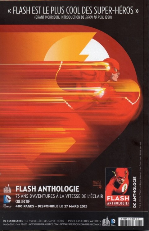 Verso de l'album Justice League Saga Les 75 ans de Flash et Green Lantern !
