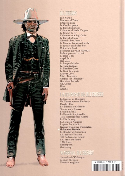 Verso de l'album Blueberry La Collection Tome 42 Il faut tuer Lincoln