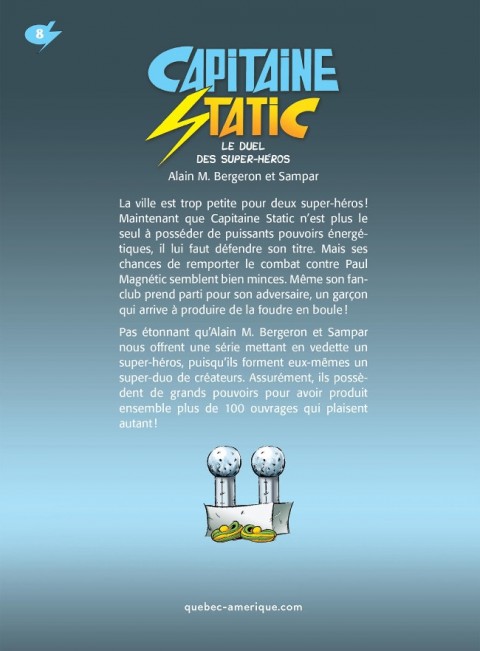 Verso de l'album Capitaine Static 8 Le duel des super-héros