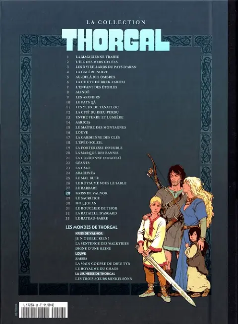 Verso de l'album Thorgal La collection Tome 28 Kriss de Valnor