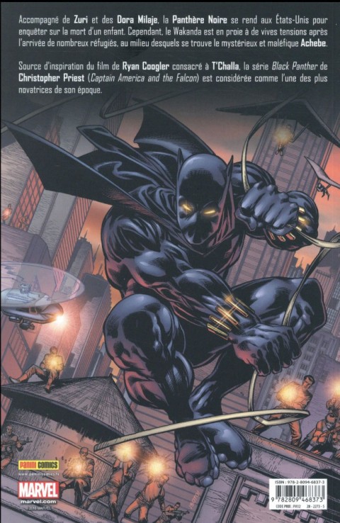 Verso de l'album Black Panther Marvel select Tome 1 Ennemi d'état