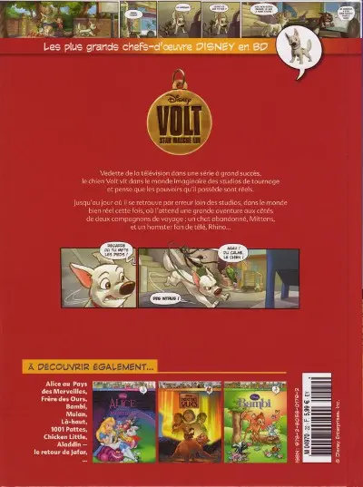 Verso de l'album Les plus grands chefs-d'œuvre Disney en BD Tome 22 Volt