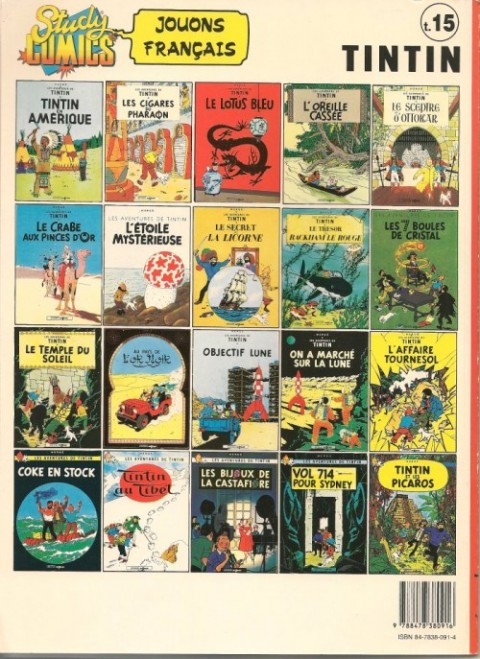 Verso de l'album Tintin Tome 15 L'île noire