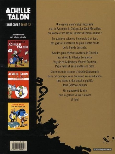 Verso de l'album Achille Talon L'Intégrale Tome 12