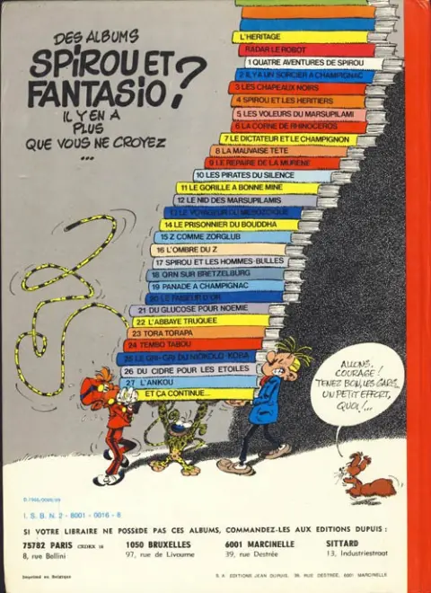 Verso de l'album Spirou et Fantasio Tome 14 Le prisonnier du Bouddha