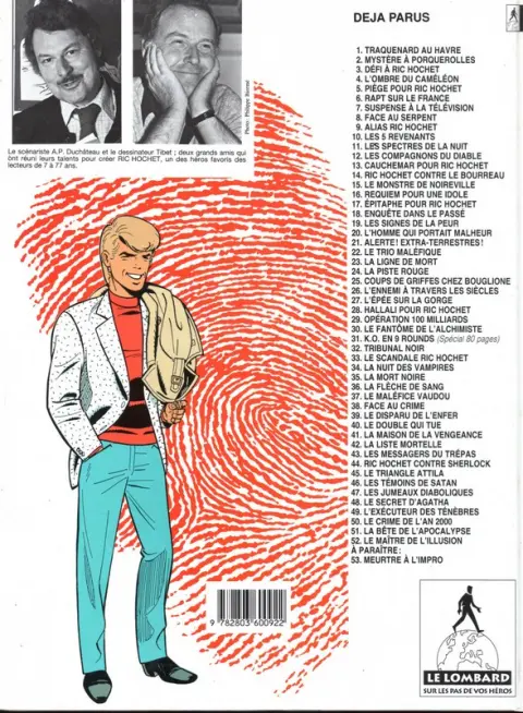 Verso de l'album Ric Hochet Tome 22 Alerte! extra-terrestres!