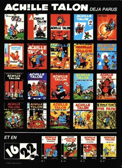 Verso de l'album Achille Talon Tome 19 Achille Talon et le grain de la folie