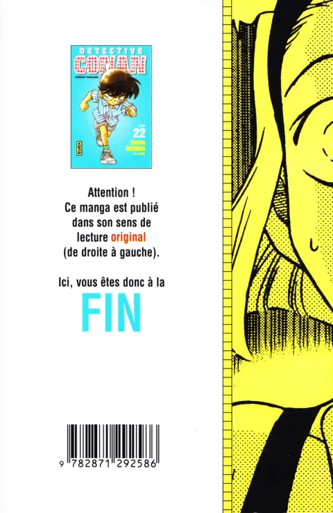 Verso de l'album Détective Conan Tome 22