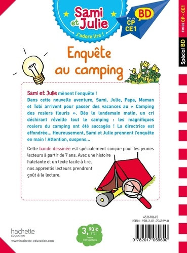 Verso de l'album Sami et Julie Enquête au camping