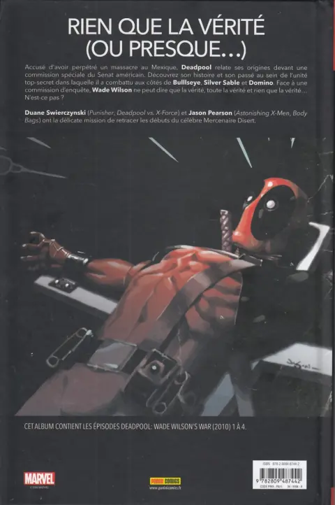 Verso de l'album Deadpool 1 Il faut soigner le soldat Wilson