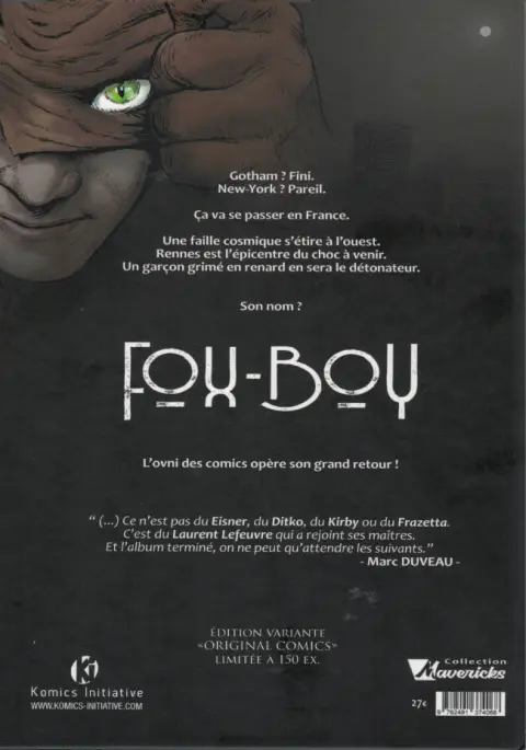 Verso de l'album Fox-Boy Komics Initiative Tome 1 Troisième souffle