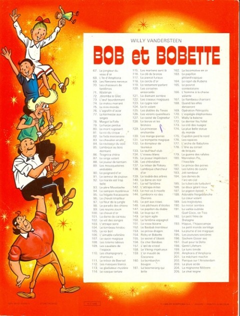 Verso de l'album Bob et Bobette Tome 73 L'œuf bourdonnant