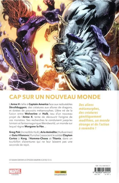 Verso de l'album Arme H 2 Sauver Weirdworld