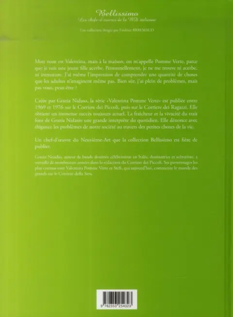 Verso de l'album Valentina Pomme Verte Tome 1