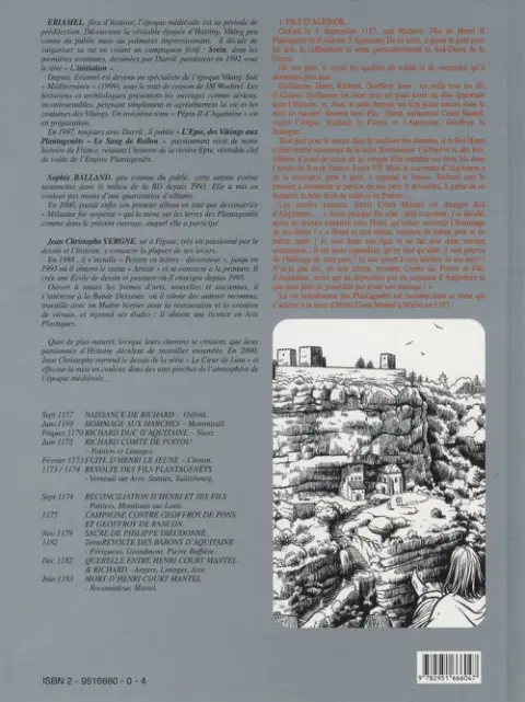 Verso de l'album Le Cœur de Lion Tome 1 Fils d'Aliénor