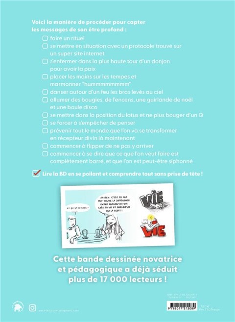 Verso de l'album Allô moi m'aime Une bande dessinée pour capter les messages de son être profond