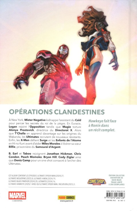Verso de l'album Ultimate Universe 13